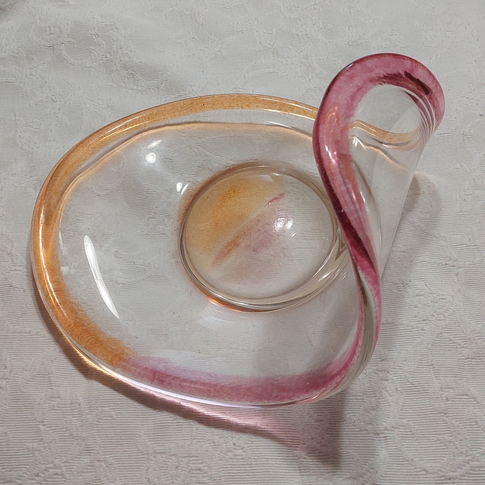 murano art glass Decorative, Pink,orange, Excellent Condition.heavy glass. - Picture 7 of 7